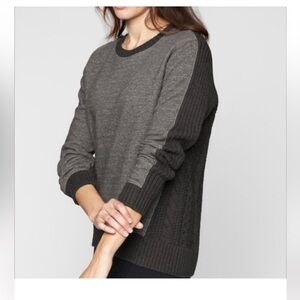 Athleta Madera Gray Cableknit Wool Blend Sweater size M